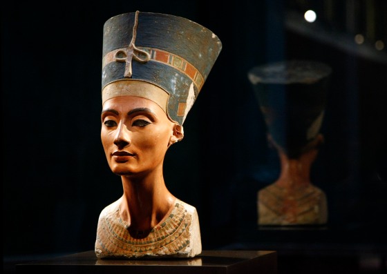 The statue of Nefertiti is pictured at 'Neues Museum' building in Berlin